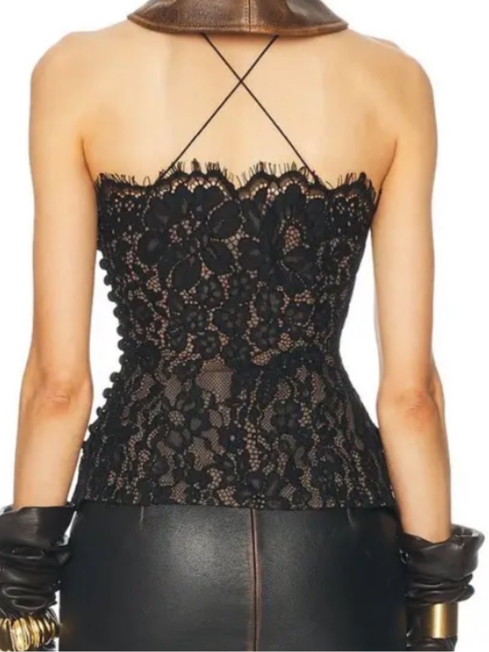HELSA The Forever Audrey Lace Camisole black Spaghetti Strap Top Revolve XXS - Picture 4 of 8